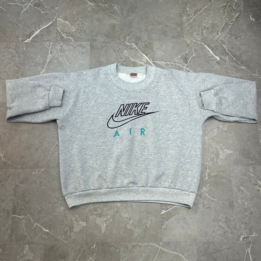 80s Vintage Nike Air Sweatshirt Mens Medium Oversized Baggy Embroidered Crewneck